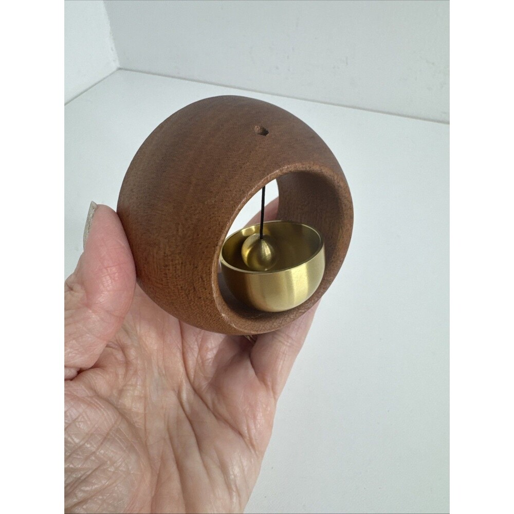 Shopkeepers Bell Wood Door Chime Hanging Magnetic Door Bell Brown Round - Picture 2 of 6